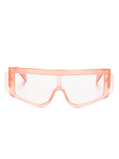 Shop Retrosuperfuture Zed Geomnetric-frame Sunglasses In Orange