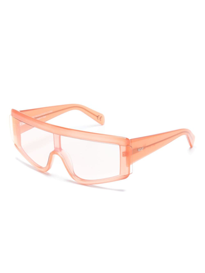 Shop Retrosuperfuture Zed Geomnetric-frame Sunglasses In Orange
