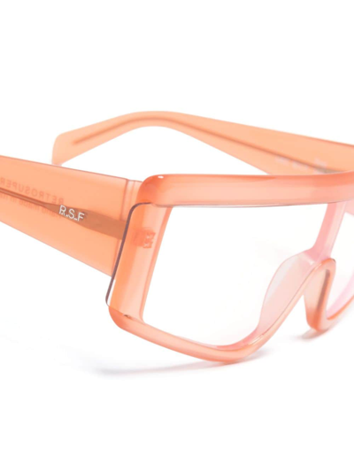 Shop Retrosuperfuture Zed Geomnetric-frame Sunglasses In Orange