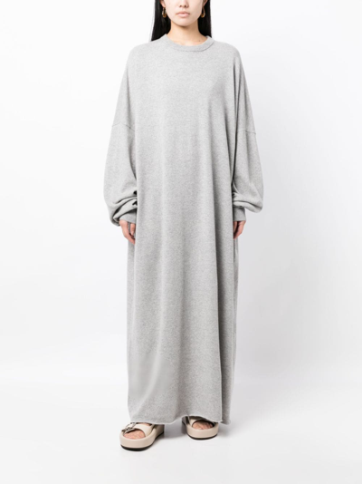 Shop Extreme Cashmere May Mélange-effect Maxi Dress In Grau