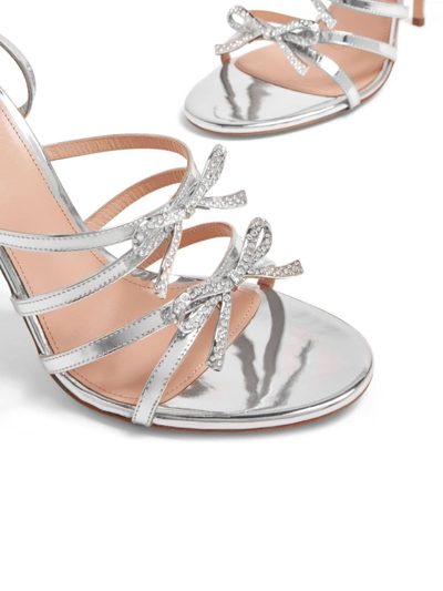 Shop Giambattista Valli Love Bow 105mm Leather Sandals In Silber