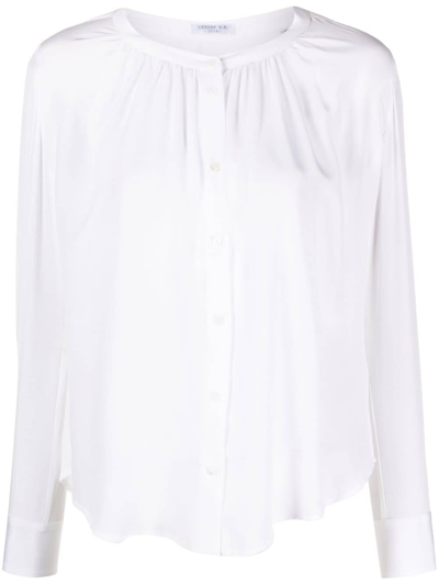 Shop Cenere Gb Button-up Silk Blouse In Weiss