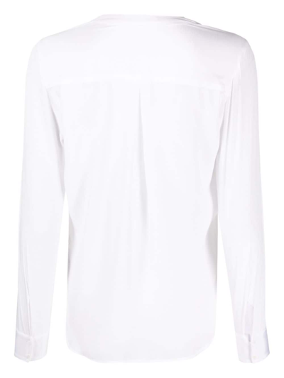 Shop Cenere Gb Button-up Silk Blouse In Weiss