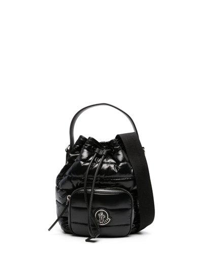 Shop Moncler Kilia Logo-appliqué Bucket Bag In Black