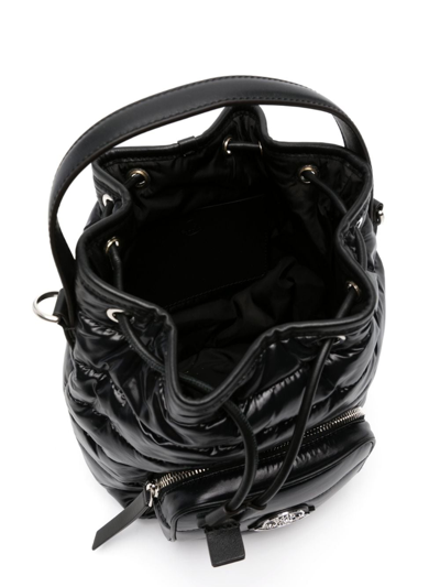 Shop Moncler Kilia Logo-appliqué Bucket Bag In Black