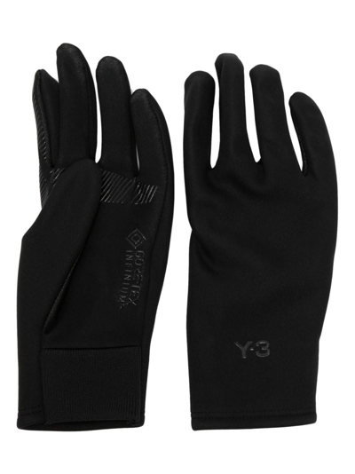 Shop Y-3 Logo-embossed Anti-slip Gloves In Schwarz