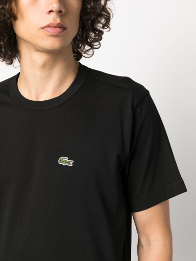 Shop Comme Des Garçons Shirt X Lacoste Asymmetric-hem T-shirt In Schwarz