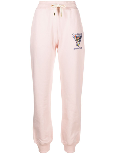 Shop Casablanca Tennis Club-embroidery Track Pants In Rosa