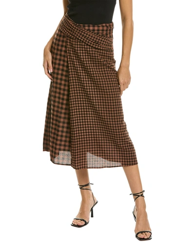 Shop A.l.c A. L.c. Eden Wool-blend Midi Skirt In Brown