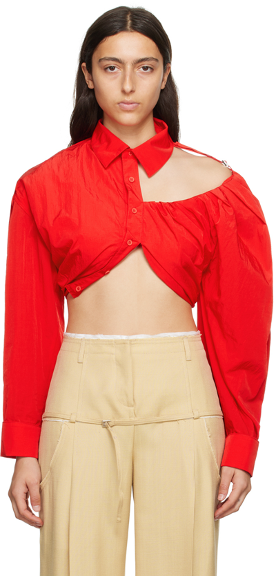 Shop Jacquemus Red Le Chouchou 'la Chemise Galliga' Shirt In 471 Red 1