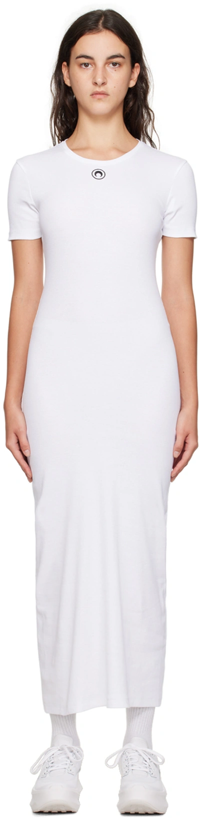 Shop Marine Serre White Embroidered Maxi Dress In Wh10