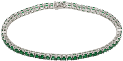Shop Hatton Labs Silver & Green Tennis Bracelet
