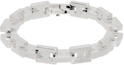 Shop Hatton Labs Silver H Chain Bracelet In Silver/ White