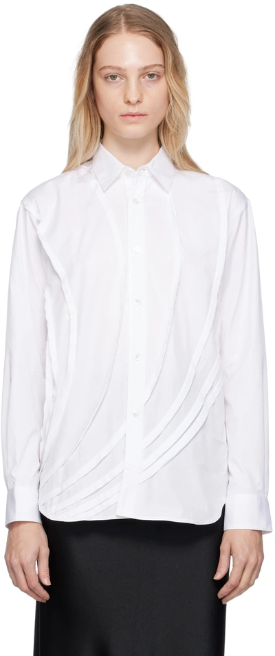 Shop Comme Des Garçons Shirt White Raw Edge Shirt In 2 White
