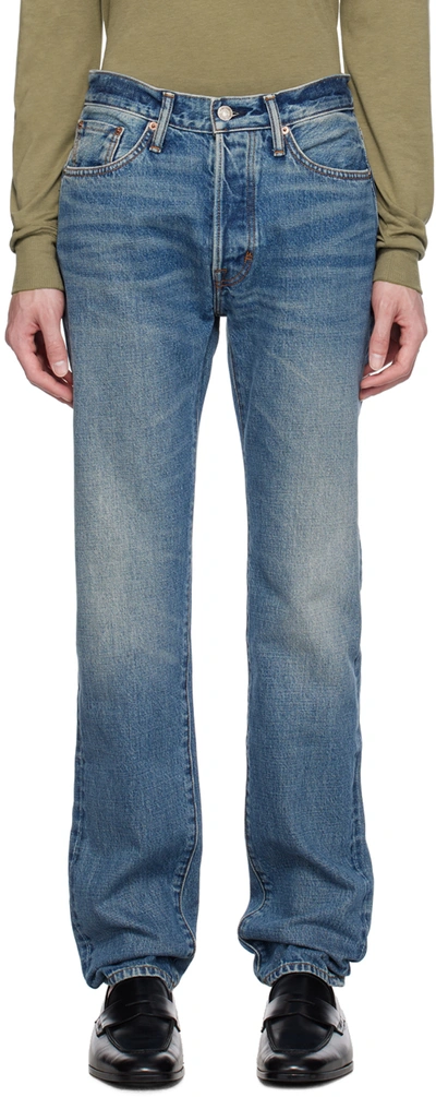 Shop Tom Ford Blue Standard Jeans In Hb475 New Strong Hig
