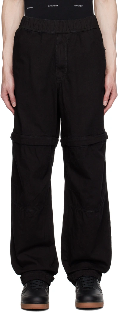 Shop Givenchy Black Zip Off Jeans In 001-black