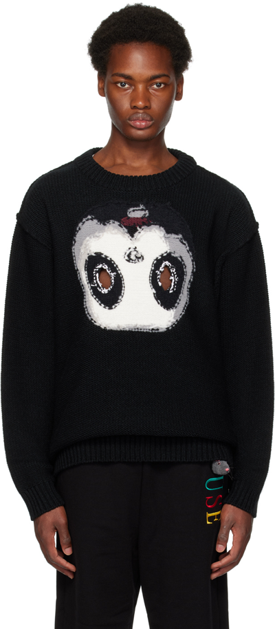 Shop Doublet Black Intarsia Sweater In Panda