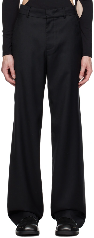 Shop Lesugiatelier Black Four-pocket Trousers