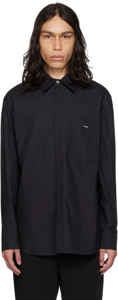 Shop Wooyoungmi Black Patch Pocket Shirt In Black 817b