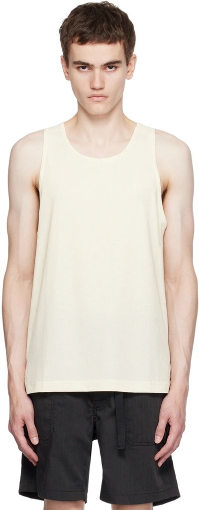 Shop Outdoor Voices Off-white Breezy Tank Top In Milk Stone