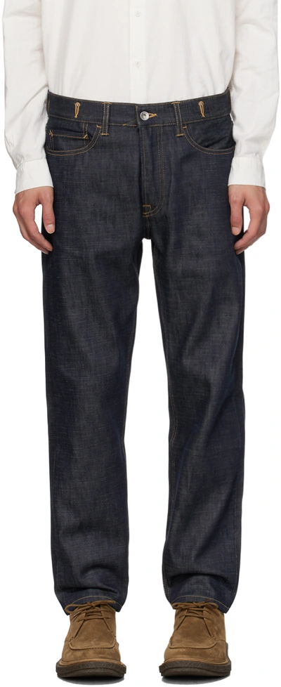 Shop Ymc You Must Create Indigo Tearaway Jeans In 40-indigo