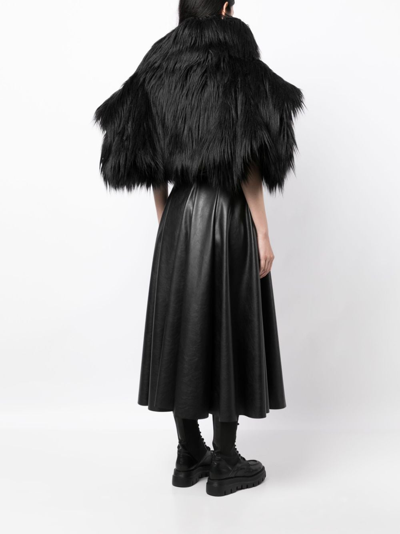 Comme Des Garçons Fur-design Cropped Blouse In Black