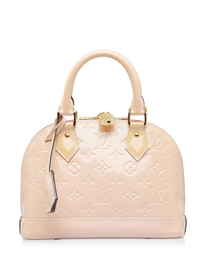 Louis Vuitton Alma BB bag vernis handbag with padlock pink from