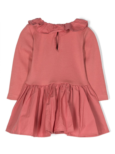 Molo Ruffle-detailing Cotton Dress In Pink