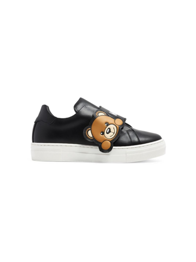 Shop Moschino Teddy Bear Low Top Sneakers In Black