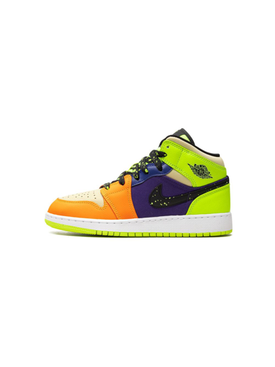 Shop Jordan Air  1 Mid Se "volt/vivid Orange" Sneakers In Multicolour