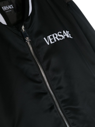 Shop Versace Graphic-print Bomber Jacket In Black