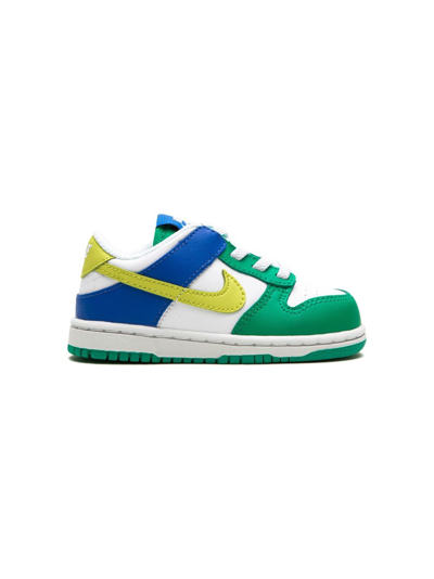 Shop Nike Dunk Low "green/blue" Sneakers In White