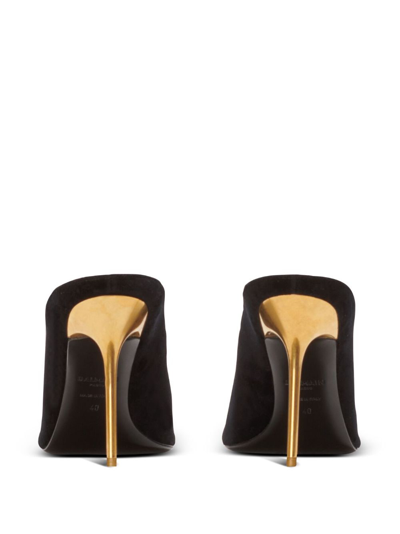 Balmain Women's Ruby Pointed Toe High Heel Mules In Black
