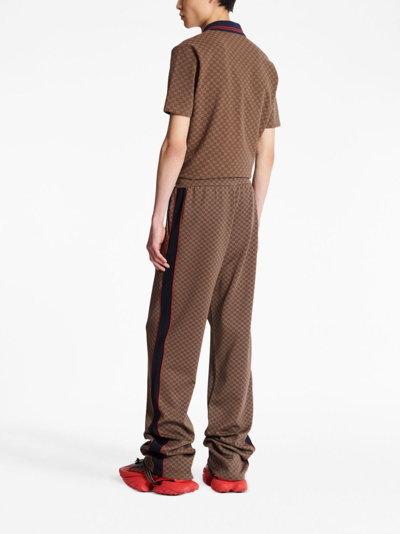 Shop Balmain Monogram-print Track Pants In Brown