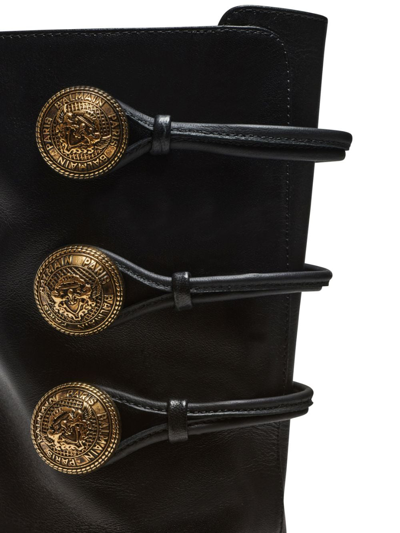 Shop Balmain Alma Button-detailed Ankle Boots In Black