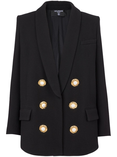 Shop Balmain Button-fastening Double-breasted Jacket In Black