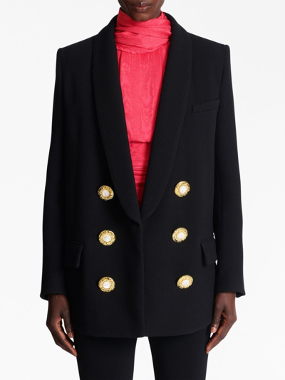Balmain Button-fastening Double-breasted Jacket In Black