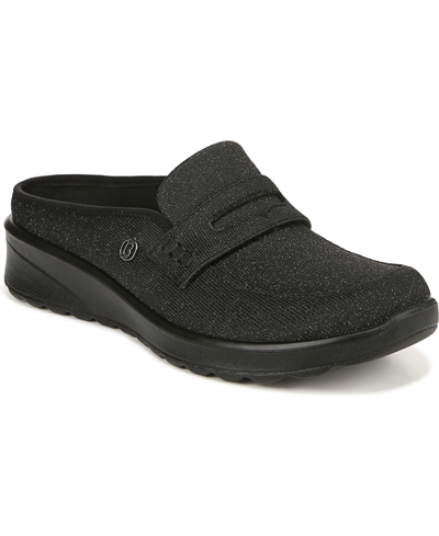 Shop Bzees Georgia Washable Mules In Black Spark Stretch Knit Fabric