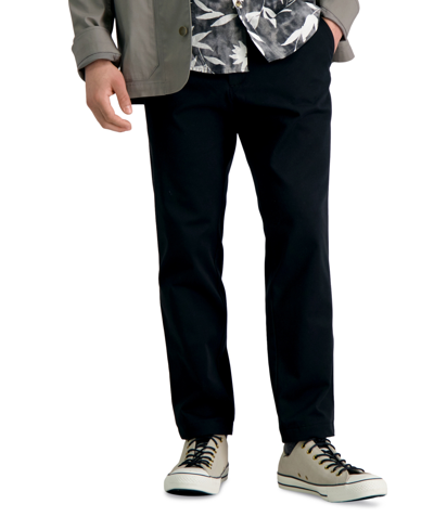 Haggar Men's Slim-fit Life Khaki Comfort Pants In Black