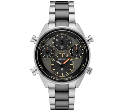 Shop Seiko Men's Chronograph Prospex Speedtimer Two-tone Stainless Steel Bracelet Watch 44mm In Gray