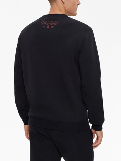 Shop Hugo Boss X Nfl Logo-patch Sweatshirt In Black