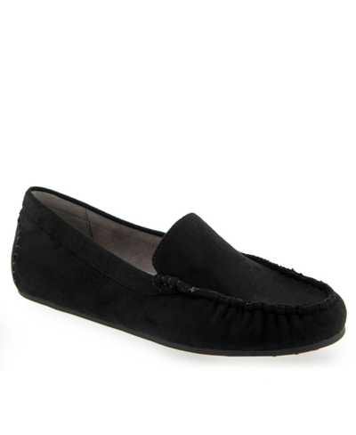 Aerosoles Over Drive Loafer In Black Faux Suede