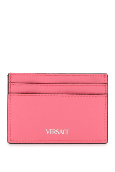 Shop Versace 'la Medusa' Cardholder In Fuchsia