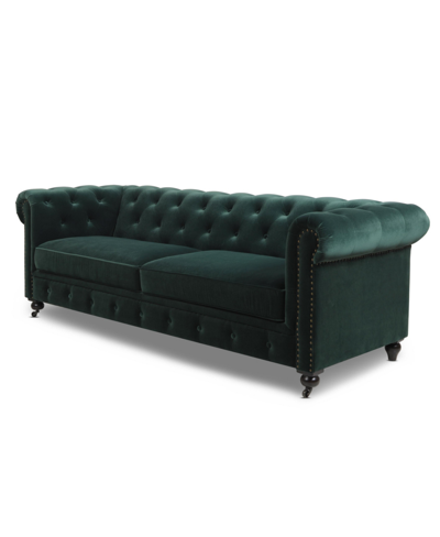 Shop Jennifer Taylor Home Winston 91" Tufted Chesterfield Sofa In Forest Green