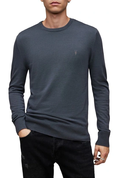 Shop Allsaints Mode Slim Fit Wool Sweater In Beetle Blue