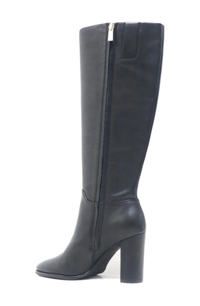 Kenneth Cole New York Lowell Womens Leather Zipper Knee-high Boots In Black Leather