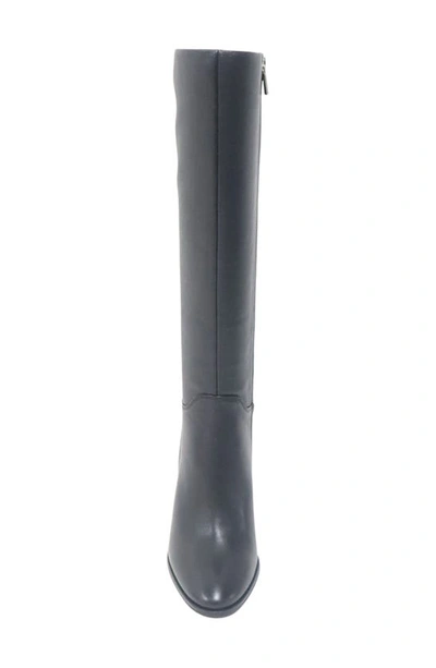 Kenneth Cole New York Lowell Womens Leather Zipper Knee-high Boots In Black Leather