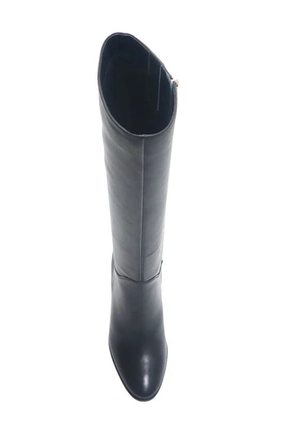 Kenneth Cole New York Lowell Womens Leather Zipper Knee-high Boots In Black Leather