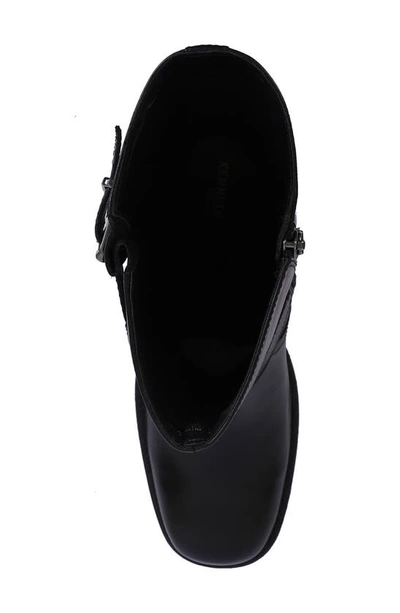 Kenneth Cole New York Janice Block Heel Engineer Boot In Black Leather