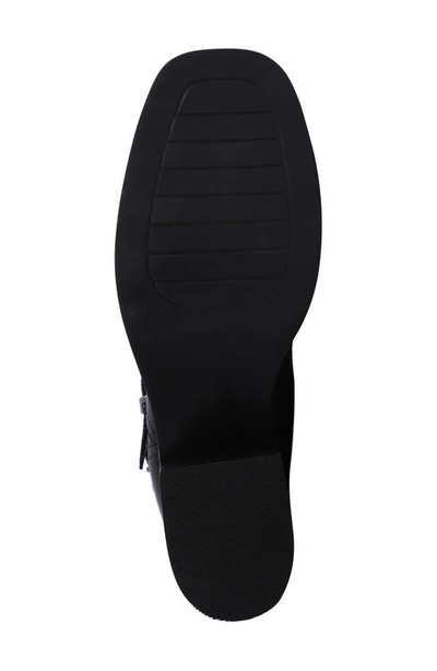 Kenneth Cole New York Janice Block Heel Engineer Boot In Black Leather